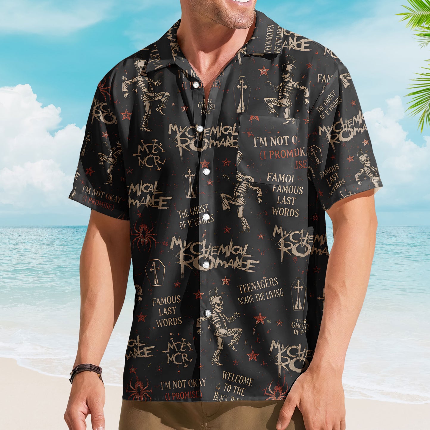 My Chemical Romance Hawaiian Shirt – Unisex Black Parade Soldier Summer Button Up
