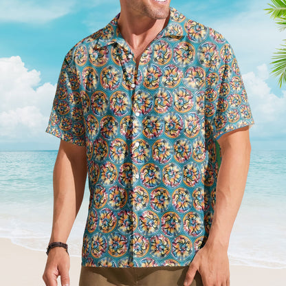 Grateful Dead Inspried Hawaiian Shirt – Dancing Bears All-Over Print Button-Up