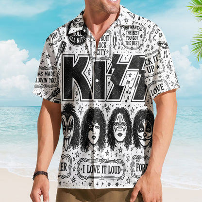 KISS Hawaiian Shirt – Rock and Roll All Nite All Over Print Aloha Shirt