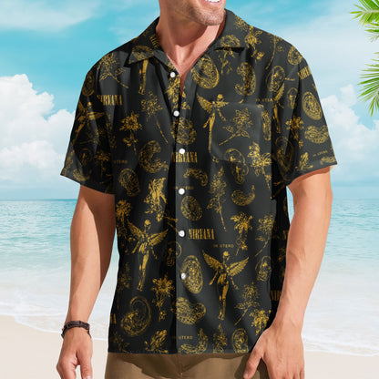 Nirvana Hawaiian Shirt – In Utero All Over Print Aloha Shirt Grunge Rock Band Summer Button Up