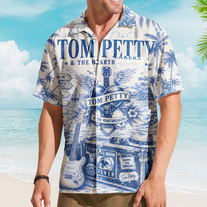 Tom Petty And The Heartbreakers Hawaiian Shirt – Unisex Blueprint Button Up
