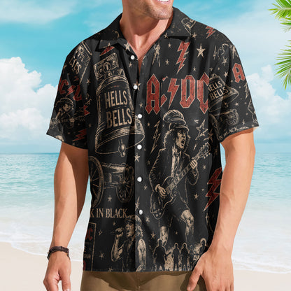 AC/DC Hawaiian Shirt – Angus Young Classic Rock Fan Gift Hard Rock Legend Beach Shirt