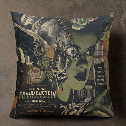 The Bride of Frankenstein Horror Movie Pillow
