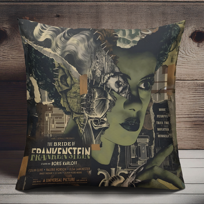 The Bride of Frankenstein Horror Movie Pillow