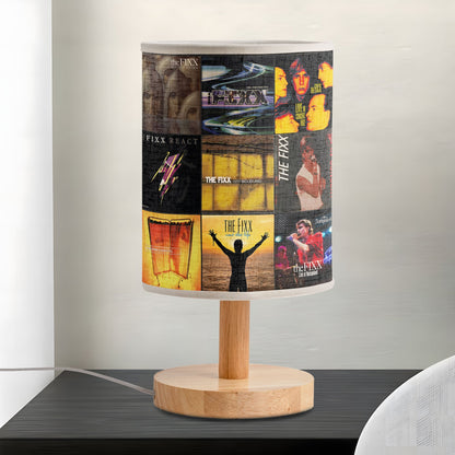 The Fixx Band Album Cover Collage Table Lamp - 80s New Wave Rock Music Decor with Wooden Base