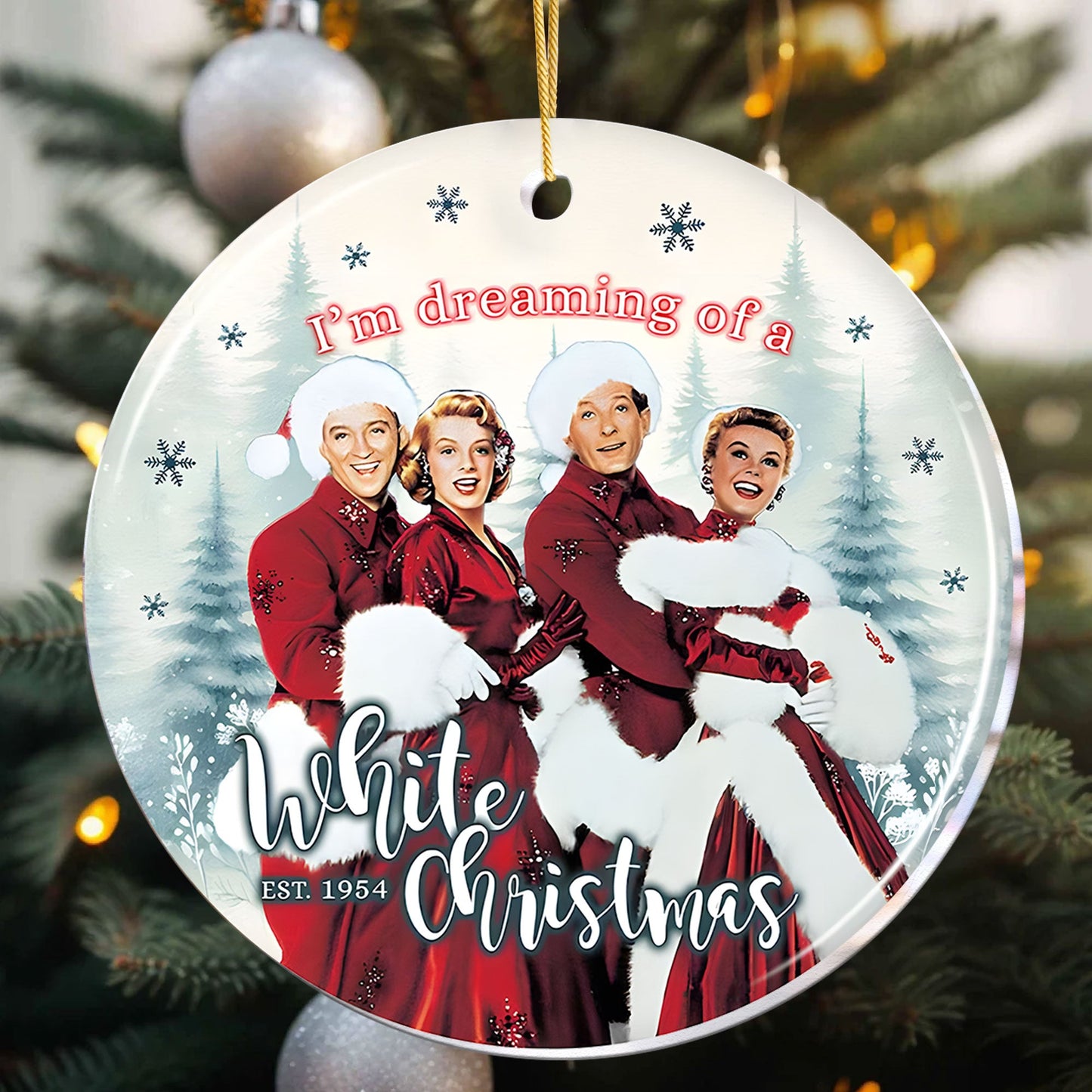 White Christmas Ornament – A Classic Holiday Movie Keepsake