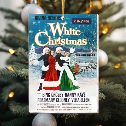 White Christmas Ornament – Classic Vintage Holiday Poster Keepsake