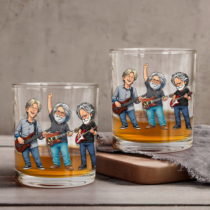 Grateful Dead Cartoon Printed Effect Whiskey Glass –  Animated Design ( With Gift Box )