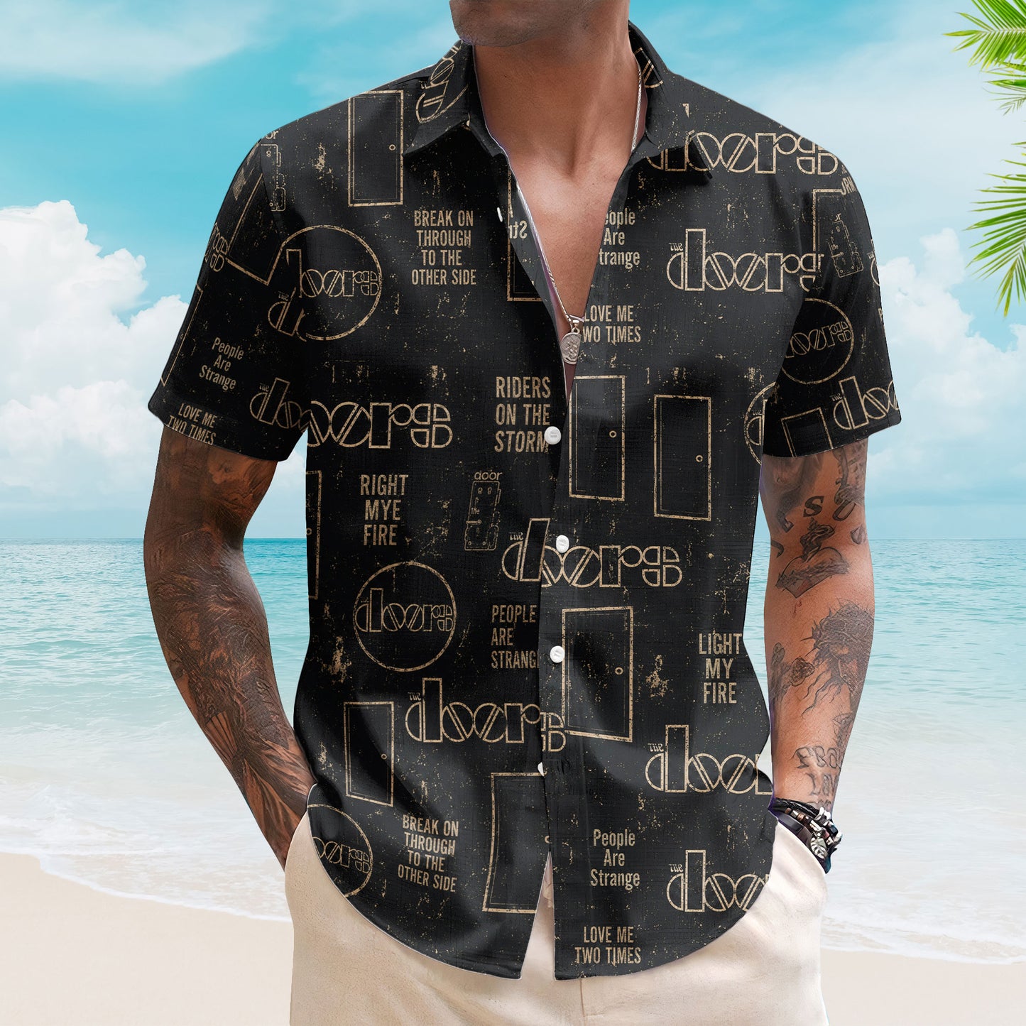 The Doors Hawaiian Shirt – Unisex Casual The Doors Concert Tour Button Up