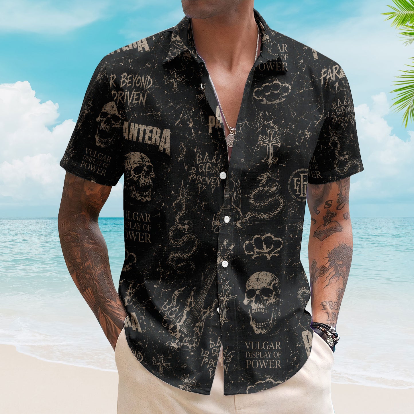 Pantera Hawaiian Shirt – Vulgar Display of Power All Over Print Aloha Shirt