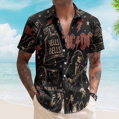 AC/DC Hawaiian Shirt – Angus Young Classic Rock Fan Gift Hard Rock Legend Beach Shirt