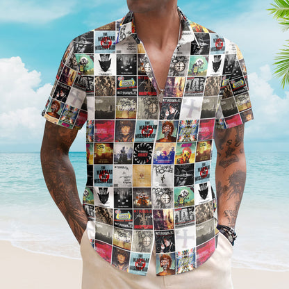 My Chemical Romance Album Cover Collage Hawaiian Shirt - Unisex Pop Punk Music Summer Button Up