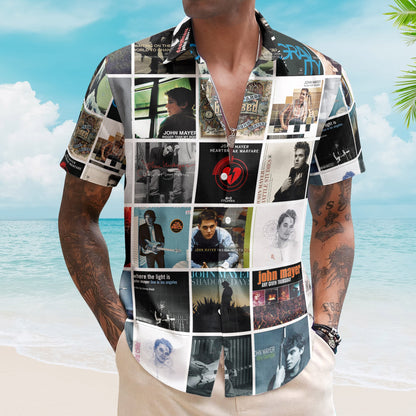 John Mayer Album Collage Hawaiian Shirt –  Pop Rock Music Fan Shirt