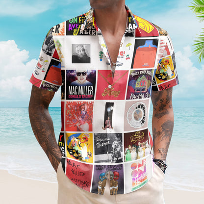 Mac Miller Album Collage Hawaiian Shirt – Hip-Hop Music Fan Shirt