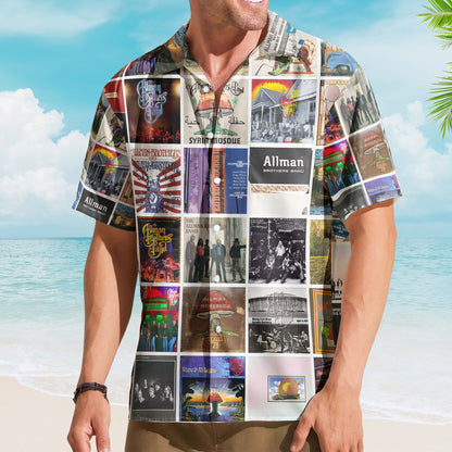 Allman Brothers Band Album Collage Hawaiian Shirt –  Rock Music Band Fan Shirt