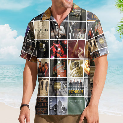Creed Album Collage Hawaiian Shirt –  Rock Music Band Fan Shirt