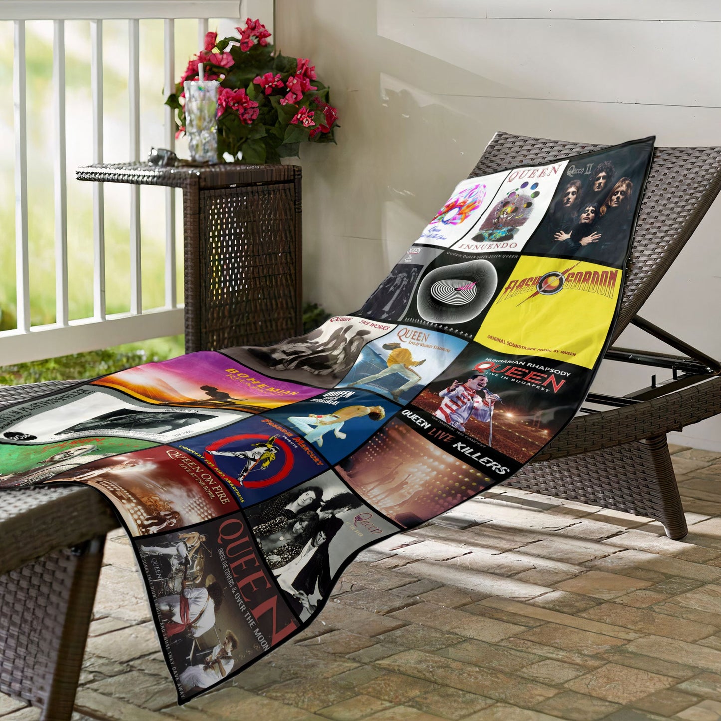 Queen Beach Towel – Album Cover Collage Classic Rock Towel