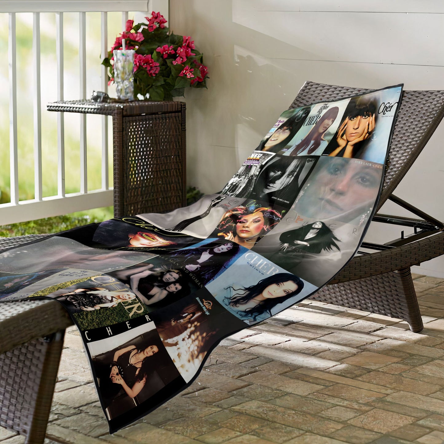 Cher Beach Towel – Album Cover Collage Pop and Rock Towel