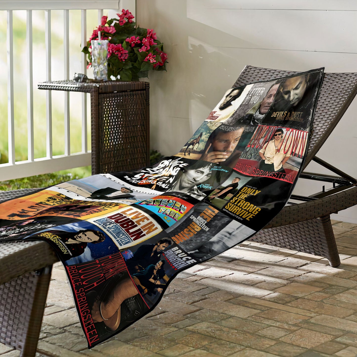 Bruce Springsteen Beach Towel – Album Cover Collage Classic Rock Towel