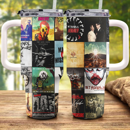 My Chemical Romance Album Collage Tumbler – Emo Rock Nostalgia of a Generation