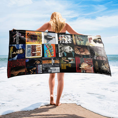 Bruce Springsteen Beach Towel – Album Cover Collage Classic Rock Towel