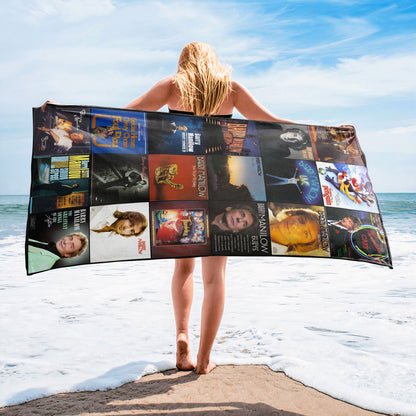 Barry Manilow Beach Towel – Album Cover Collage Pop and Rock Towel
