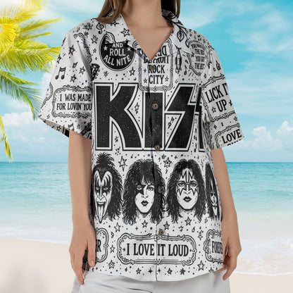 KISS Hawaiian Shirt – Rock and Roll All Nite All Over Print Aloha Shirt