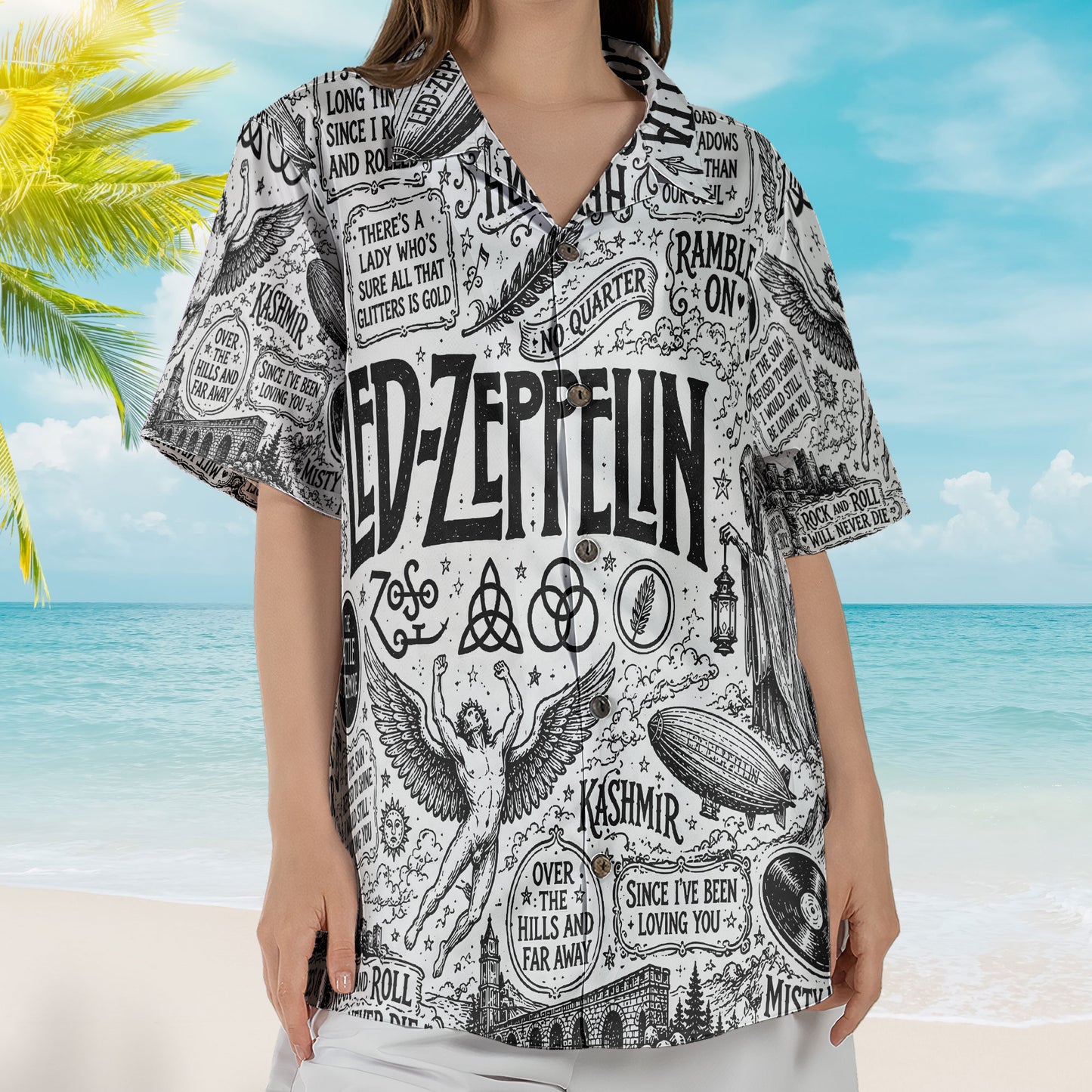 Avril Lavigne Pop Punk Princess Hawaiian Shirt – Signature Lyrics & Doodles Edition