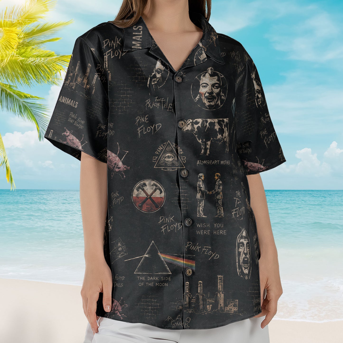 Pink Floyd Hawaiian Shirt – Dark Side of the Moon All Over Print Aloha Shirt