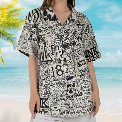 Blink-182 Lyrics Collage Hawaiian Shirt – Signature Album Inspired Greatest Hits Hawaiian Shirt