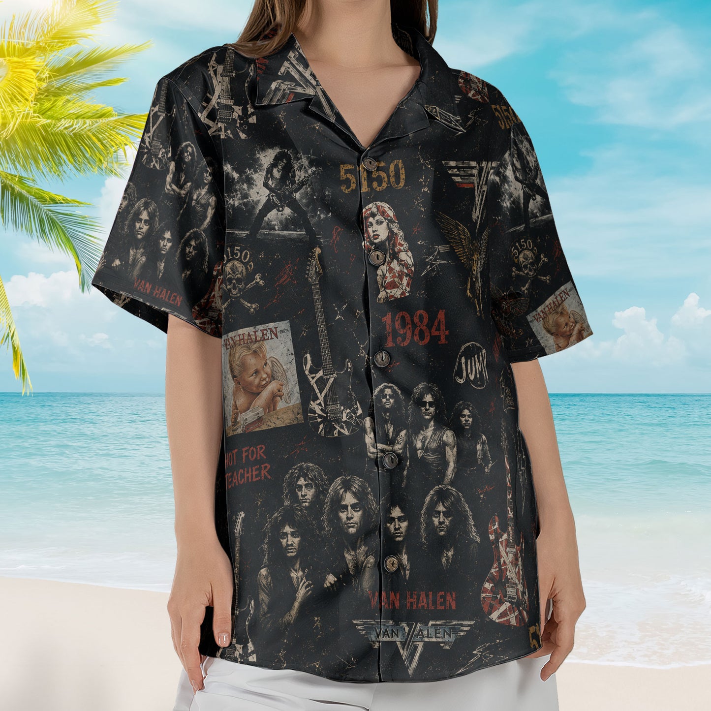 Van Halen Hawaiian Shirt – 1984 Album Inspired All Over Print Aloha Shirt