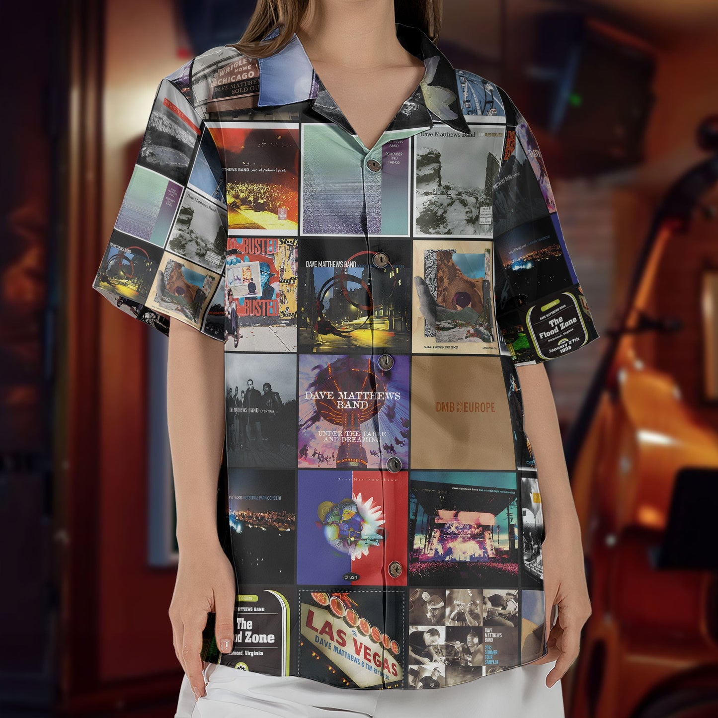 Dave Matthews Band Hawaiian Shirt – Album Cover Collage Jam Band Summer Button Up