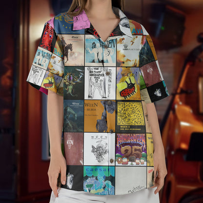 Ween Hawaiian Shirt – Album Cover Collage Alternative Rock Summer Button Up
