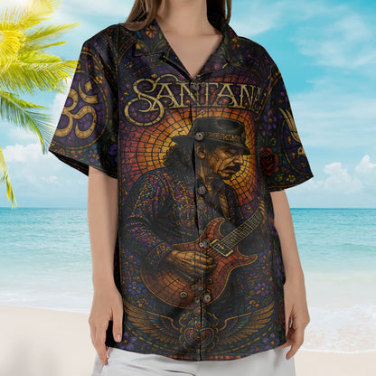 Santana Hawaiian Shirt -Unisex Latin Rock Mosaic Abraxas Om Symbol Beach Shirt