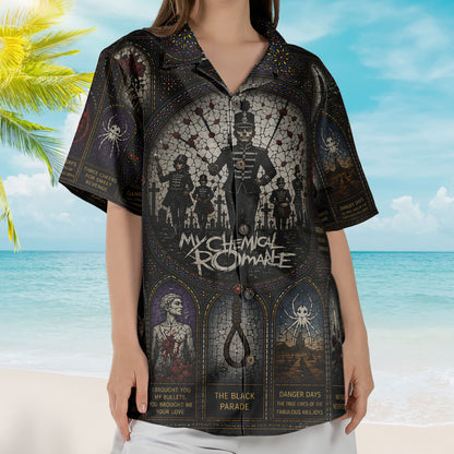 My Chemical Romance Hawaiian Shirt – Unisex Retro Pepe The Black Parade Button Up