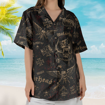 Motorhead Hawaiian Shirt - Unisex War Pig Ace Of Spades Black Button Up