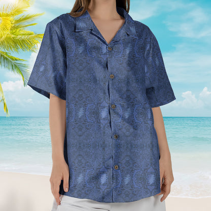Viola Lee Blues II Electric Woodcut Skull & Roses Hawaiian Shirt – Retro Music Grateful Dead Inspired Aloha Shirt )