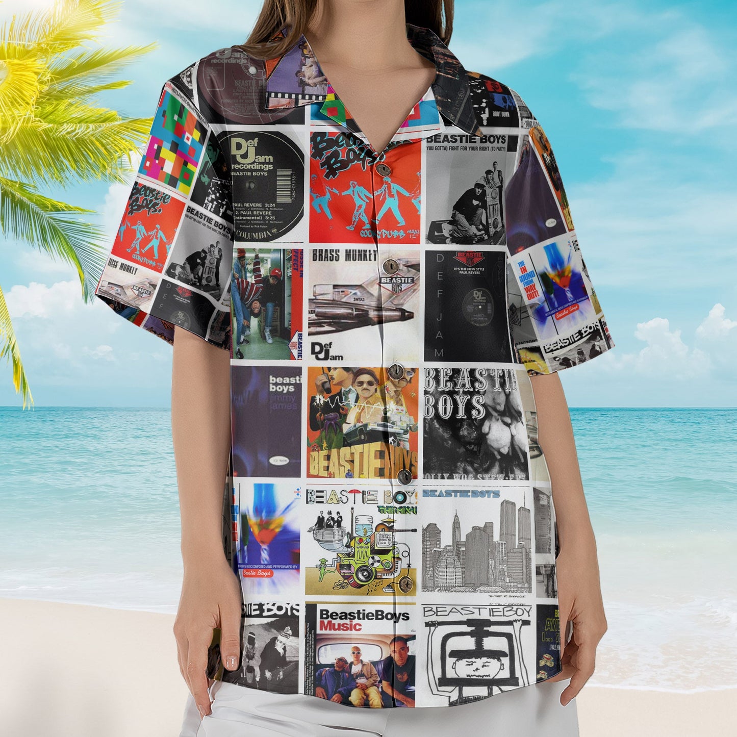 Beastie Boys Album Collage Hawaiian Shirt – Hip-Hop Rock Band Fan Shirt