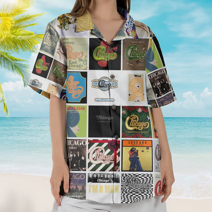 Chicago Album Collage Hawaiian Shirt –  Rock Music Band Fan Shirt