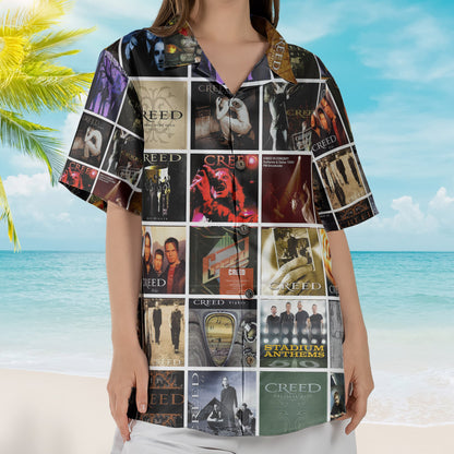 Creed Album Collage Hawaiian Shirt –  Rock Music Band Fan Shirt