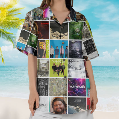 Weezer Album Collage Hawaiian Shirt – Rock Music Band Fan Shirt