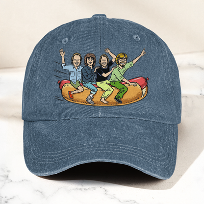 Phish Flying Hot Dog Vintage Denim Cap – Retro Music Band Cap Gift For Dad (With Box)