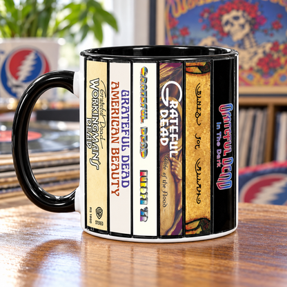 Grateful Dead Cassette Tape Mug, Retro Rock Coffee Cup, Vintage Album Collection Mug, Deadhead Music Lover Gift