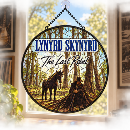 Lynyrd Skynyrd Suncatcher, 9 Album Stained Glass Window Hanging, Southern Rock Music Gift