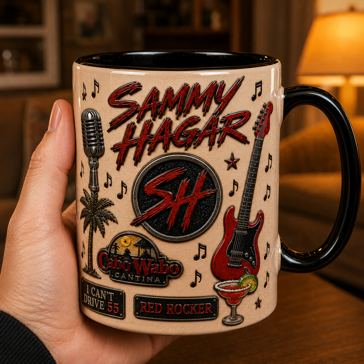 Sammy Hagar Mug – I Can't Drive 55 Vintage Hard Rock Ceramic Coffee Cup Fan Gift