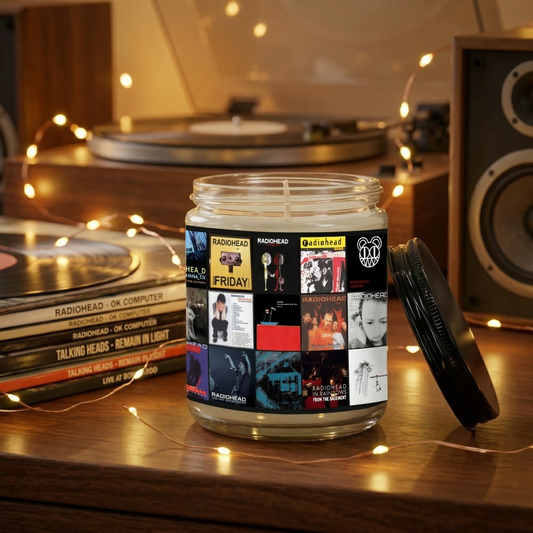 Retro Music Radiohead Album Candle – Vintage Vinyl Record Aesthetic Soy Candle