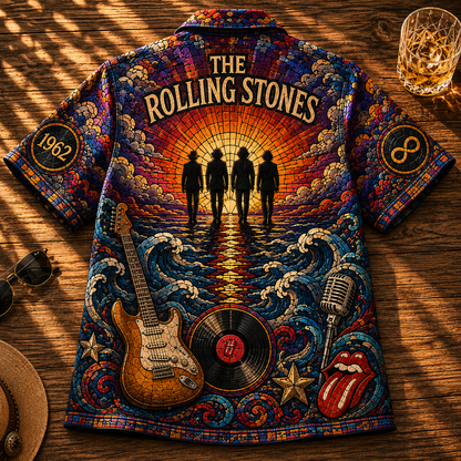 The Rolling Stones Hawaiian Shirt – Vintage Rock & Roll Button-Up Summer Shirt