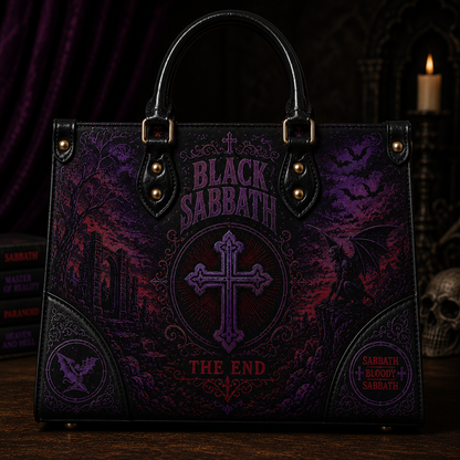 Black Sabbath Handbag Tote Bag & Wallet Set, Gothic Rock Leather Purse Set, Heavy Metal Handbag, Matching Tote & Wallet Gift for Black Sabbath Fans