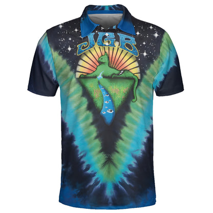 JGB Sunset River Tie-Dye Polo – Retro Concert Nostalgia
