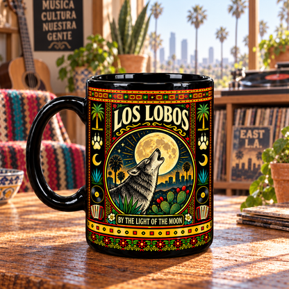 Los Lobos Mug, By the Light of the Moon The Neighborhood Ceramic Coffee Mug, Chicano Rock Music Gift